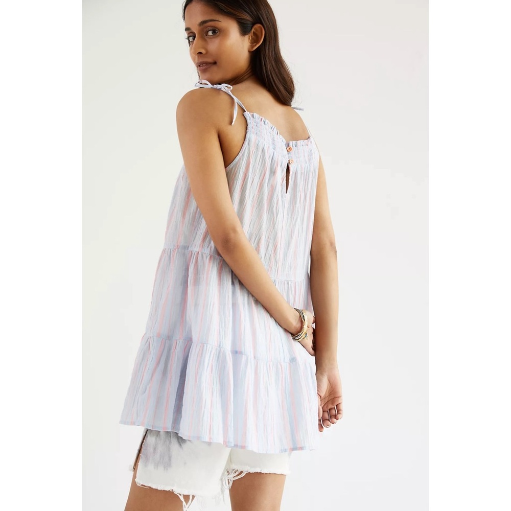 Anthropologie Maeve Gauzy Tiered Tunic Tank - NWT - SZ (L) - Picture 6 of 16